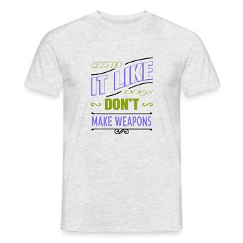 awesome heart humor family peace movement happy - Men's T-Shirt - heather grey - Front - AI Model Male 178 dark (178cm)