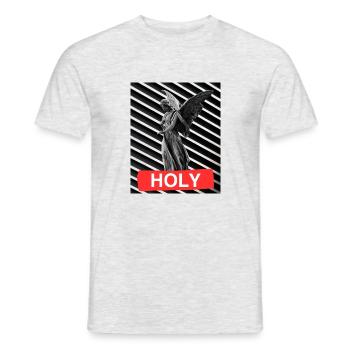 angel flying - Heren T-shirt - grijs gemêleerd - Voor - AI Model Male 178 dark (178cm)