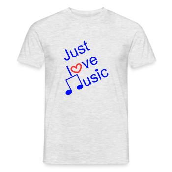Just Love Music Leaning - Men's T-Shirt - heather grey - Front - AI Model Male 178 dark (178cm)