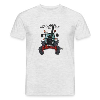 0421 Red white Traktor - Männer T-Shirt - Grau meliert - Vorne - AI Model Male 178 dark (178cm)