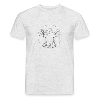 Tapir de Vitruve Vintage Illustration Rétro - T-shirt homme - gris chiné - Devant - AI Model Male 178 dark (178cm)