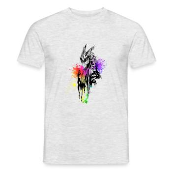 Dragon rainbow blobs black - Men's T-Shirt - heather grey - Front - AI Model Male 178 dark (178cm)