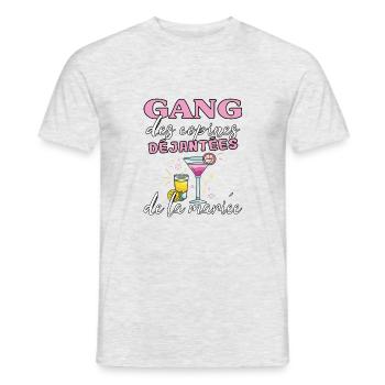 Gang de copine de la mariée cocktail - T-shirt homme - gris chiné - Devant - AI Model Male 178 dark (178cm)