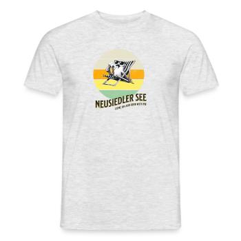Mouette avec une bière au lac de Neusiedl - T-shirt homme - gris chiné - Devant - AI Model Male 178 dark (178cm)