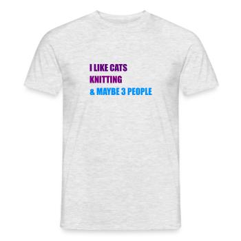 ICH MAG KATZEN STRICKEN UND VIELLEICHT 3 PERSONEN - Männer T-Shirt - Grau meliert - Vorne - AI Model Male 178 dark (178cm)