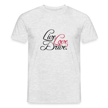 Vivre la conception de l'amour en voiture - T-shirt homme - gris chiné - Devant - AI Model Male 178 dark (178cm)