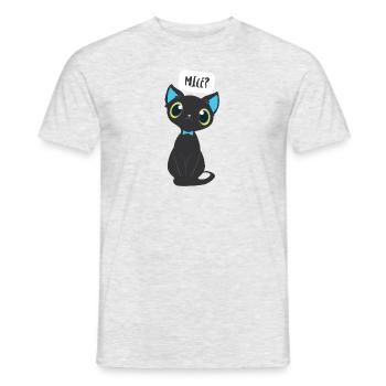 Katze Kinder Geschenk Comic Sprechblase Kater Tier - Männer T-Shirt - Grau meliert - Vorne - AI Model Male 178 dark (178cm)