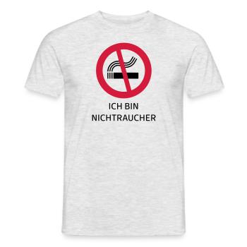 non-smoker - Men's T-Shirt - heather grey - Front - AI Model Male 178 dark (178cm)