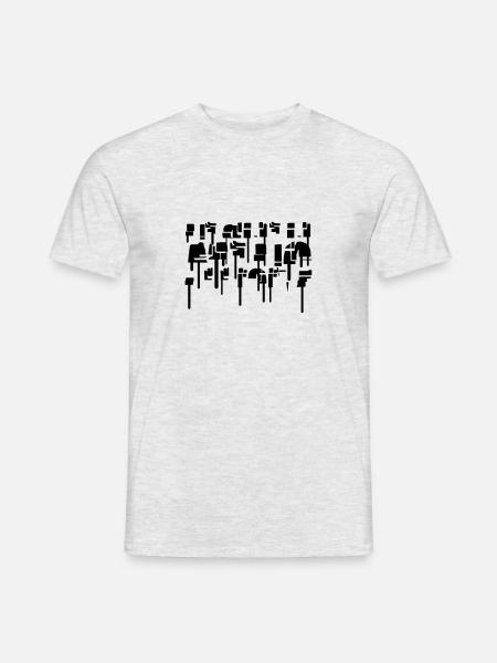 Abstraktes Graffiti - Männer T-Shirt - Grau meliert