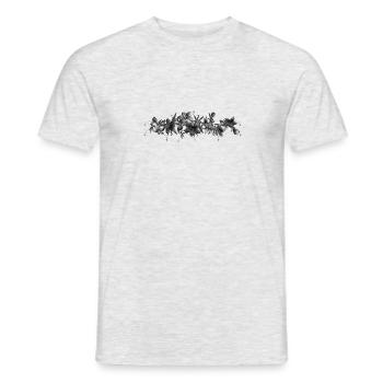 Fleurs noires - T-shirt homme - gris chiné - Devant - AI Model Male 178 dark (178cm)