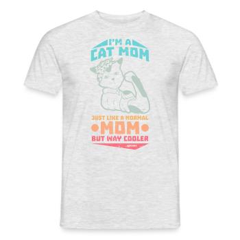 beste Katzenmama Katzendame Katzenbesitzer Geschen - Männer T-Shirt - Grau meliert - Vorne - AI Model Male 178 dark (178cm)