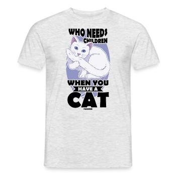 beste Katzenmama Katzendame Katzenbesitzer Geschen - Männer T-Shirt - Grau meliert - Vorne - AI Model Male 178 dark (178cm)