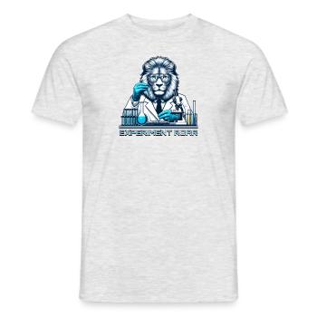 Löwen-Lab: Experiment Roar - Männer T-Shirt - Grau meliert - Vorne - AI Model Male 178 dark (178cm)