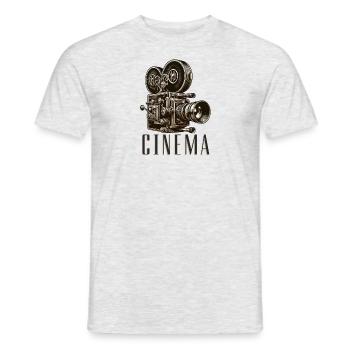 Caméra de cinéma vintage - T-shirt homme - gris chiné - Devant - AI Model Male 178 dark (178cm)