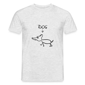 Funny Dog Drawing - T-shirt homme - gris chiné - Devant - AI Model Male 178 dark (178cm)