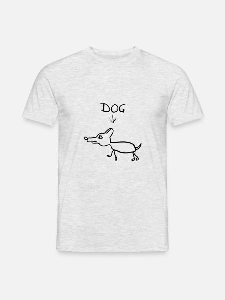 Funny Dog Drawing - Men's T-Shirt - heather grey