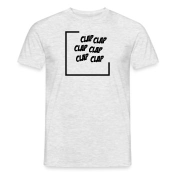 Clap clap clap ! Motif noir - T-shirt homme - gris chiné - Devant - AI Model Male 178 dark (178cm)