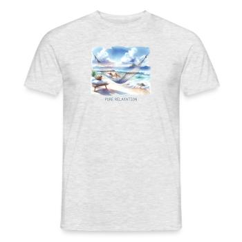Hamac de plage : de paix - T-shirt homme - gris chiné - Devant - AI Model Male 178 dark (178cm)
