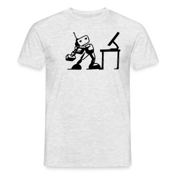 Robot-Rebelle - Männer T-Shirt - Grau meliert - Vorne - AI Model Male 178 dark (178cm)