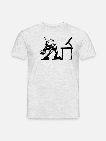 Robot-Rebelle - Männer T-Shirt - Grau meliert