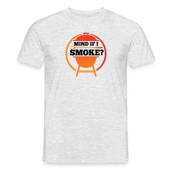 BBQ grilling smoker - Men's T-Shirt - heather grey - Front - AI Model Male 178 dark (178cm)