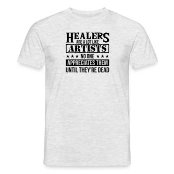 Gamers healers as well as artists appreciate them poison - Men's T-Shirt - heather grey - Front - AI Model Male 178 dark (178cm)