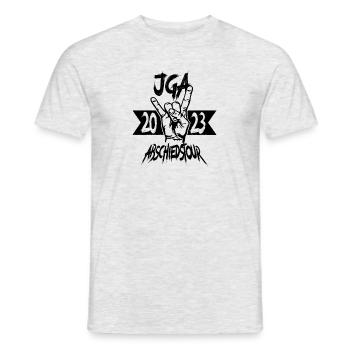 JGA Abschiedstour Bräutigam - Junggesellenabschied - Männer T-Shirt - Grau meliert - Vorne - AI Model Male 178 dark (178cm)