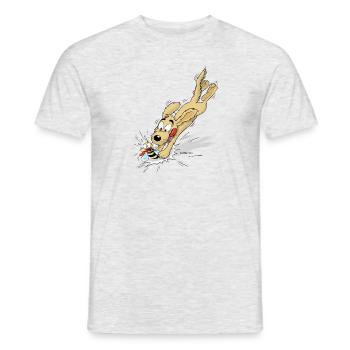 My Dog stepped on a Bee - 09 - Männer T-Shirt - Grau meliert - Vorne - AI Model Male 178 dark (178cm)