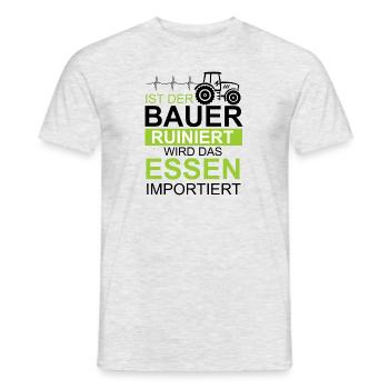 Bauern Protest T-Shirt - Männer T-Shirt - Grau meliert - Vorne - AI Model Male 178 dark (178cm)