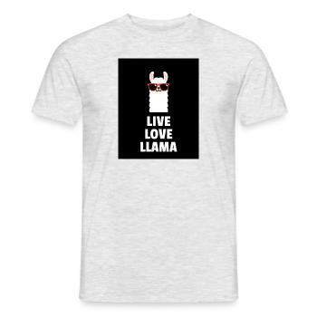 Lebe Liebe Lama - Männer T-Shirt - Grau meliert - Vorne - AI Model Male 178 dark (178cm)
