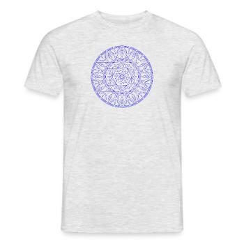 Alien imagination blau - Mandala made with Love - Männer T-Shirt - Grau meliert - Vorne - AI Model Male 178 dark (178cm)