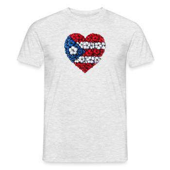 Puerto Rico Flowers Heart - Men's T-Shirt - heather grey - Front - AI Model Male 178 dark (178cm)