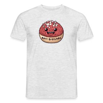 Nett-Brötchen | Mett | Comique - T-shirt homme - gris chiné - Devant - AI Model Male 178 dark (178cm)