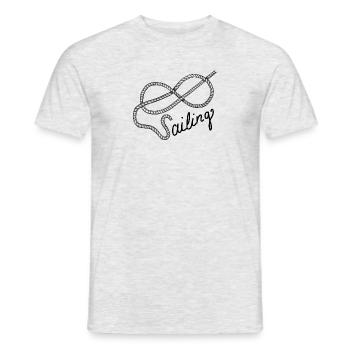 Sailing Segeln Achter Knoten mit Leine - Männer T-Shirt - Grau meliert - Vorne - AI Model Male 178 dark (178cm)