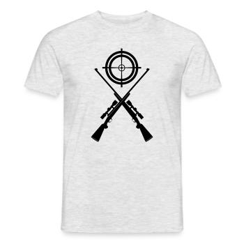 Two crossed shotguns with visor - Men's T-Shirt - heather grey - Front - AI Model Male 178 dark (178cm)