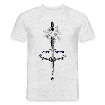 Cyber Rose - Men's T-Shirt - heather grey - Front - AI Model Male 178 dark (178cm)