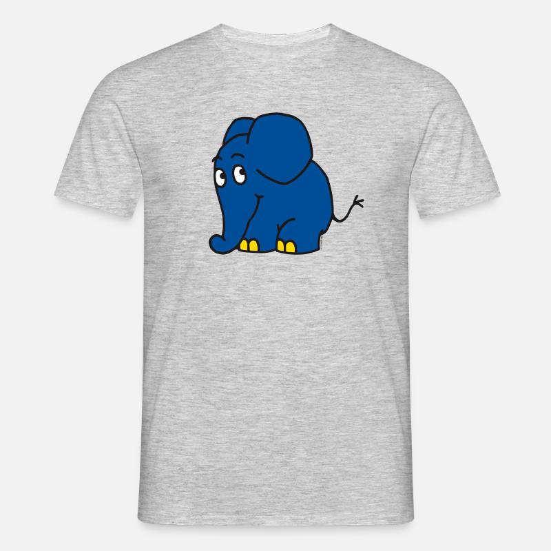 Der Elefant - stehend - Männer T-Shirt - Grau meliert