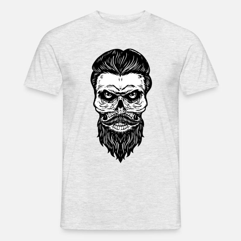 Hippster Skull - Männer T-Shirt - Grau meliert