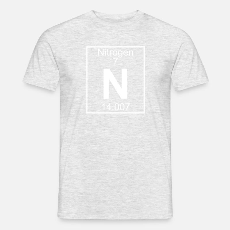 Periodic table element 7 - N (nitrogen) - BIG - Männer T-Shirt - Grau meliert
