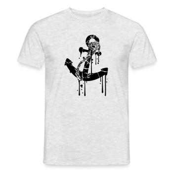 wet anchor tattoo wet drop graffiti tears scratch - Men's T-Shirt - heather grey - Front - AI Model Male 178 dark (178cm)