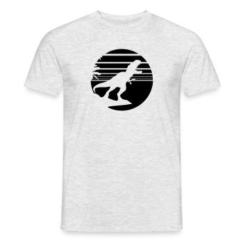 circle island holiday palms beach park silhouette - Men's T-Shirt - heather grey - Front - AI Model Male 178 dark (178cm)