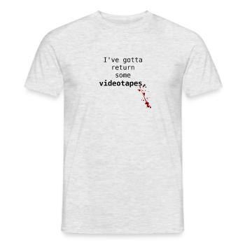 Je dois retourner des cassettes vidéo. - T-shirt homme - gris chiné - Devant - AI Model Male 178 dark (178cm)