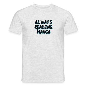 Always Reading Manga - Männer T-Shirt - Grau meliert - Vorne - AI Model Male 178 dark (178cm)