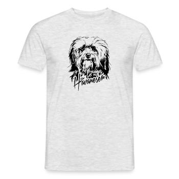 HAVANESER Havanese Hunde Hund Wilsigns - Männer T-Shirt - Grau meliert - Vorne - AI Model Male 178 dark (178cm)