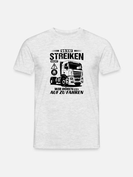 Protest Demo Streik für Spediteure und LKW Fahrer - Männer T-Shirt - Grau meliert