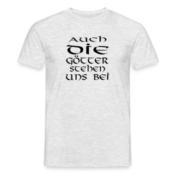 auch die götter stehen - Männer T-Shirt - Grau meliert - Vorne - AI Model Male 178 dark (178cm)