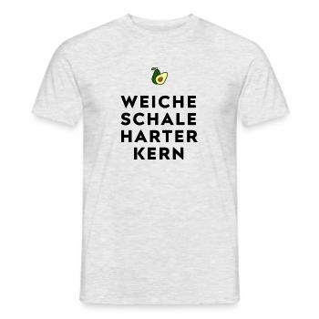 WEICHE SCHALE HARTER KERN - Männer T-Shirt - Grau meliert - Vorne - AI Model Male 178 dark (178cm)