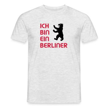 Ich bin ein Berliner - T-shirt homme - gris chiné - Devant - AI Model Male 178 dark (178cm)