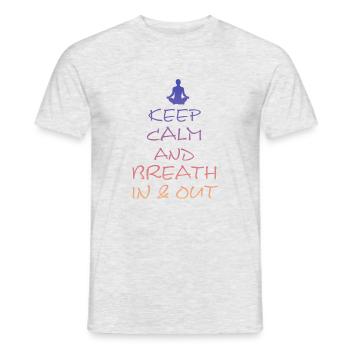 Yoga, Om, Namaste - Männer T-Shirt - Grau meliert - Vorne - AI Model Male 178 dark (178cm)