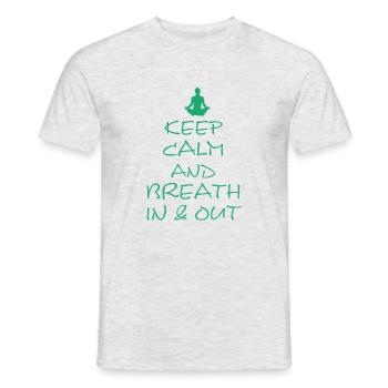 Yoga, Spruch für Yogis, Yogaübung, Namaste, Om - Männer T-Shirt - Grau meliert - Vorne - AI Model Male 178 dark (178cm)